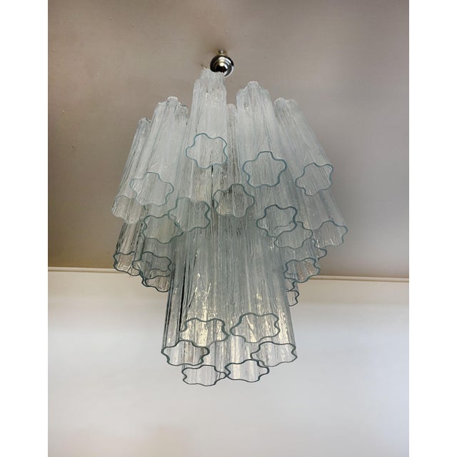 Murano Glass Tube Chandelier, 1990s For Sale - Image 4 of 18