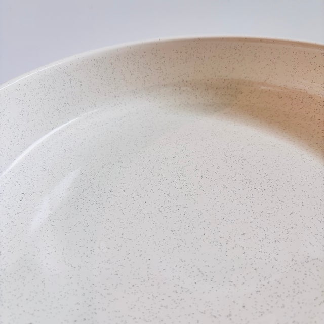 Mid 20th Century Large Bauer Brusche 14" Speckled White Ceramic Serving Bowl For Sale - Image 5 of 8