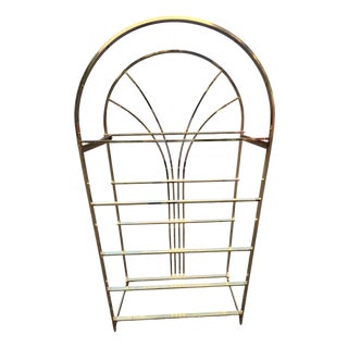 Brass Etagere Shelf Postmodern For Sale