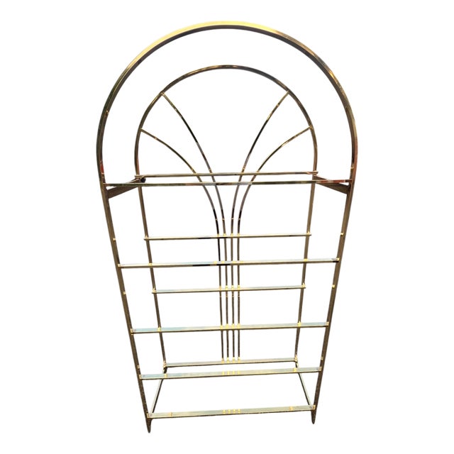 Brass Etagere Shelf Postmodern For Sale