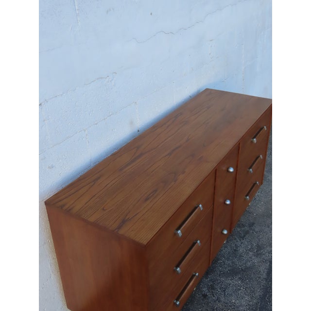 Mid 20th Century Mid Century Modern Royal Palm Solid Oak Long Low Dresser 5882 For Sale - Image 5 of 18