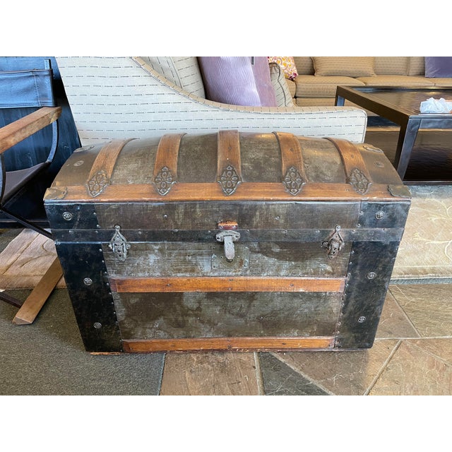 Antique 1800's Dome Top Steamer Trunk For Sale - Image 13 of 13