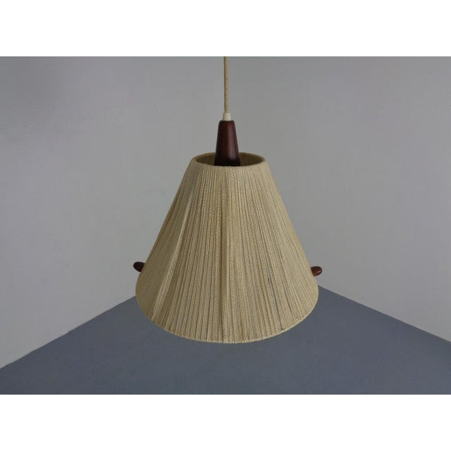 1960s Teak and Sisal Ceiling Lamp from Temde, 1960s For Sale - Image 5 of 17