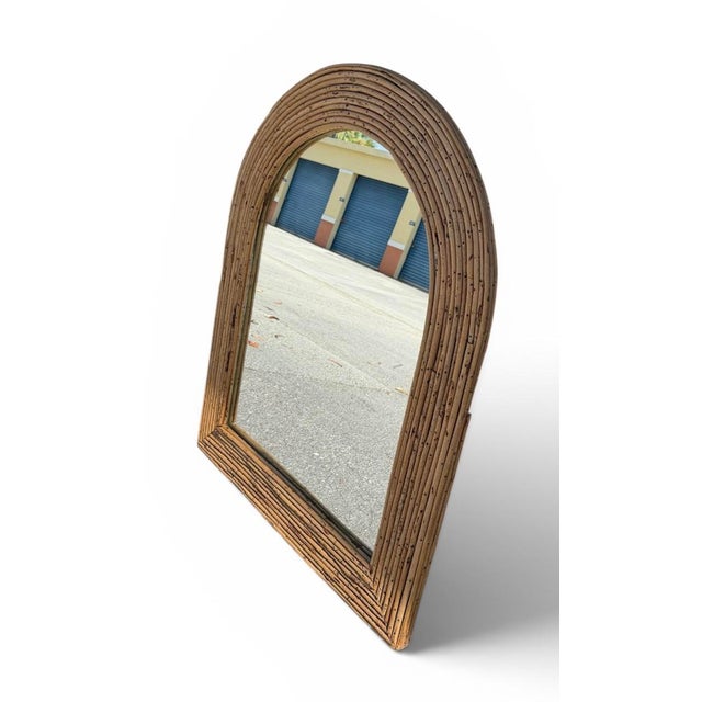 Vintage Bamboo Pencil Reed Mirror For Sale - Image 4 of 4
