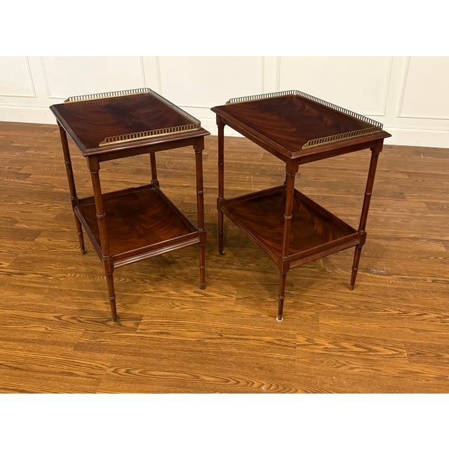 Pair of Mahogany End Tables by Leighton Hall - Showroom Samples For Sale - Image 10 of 12