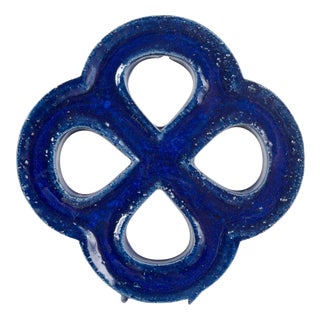 Deep Blue Glazed Stoneware Wall Relief from Gustavsberg, 1960s For Sale