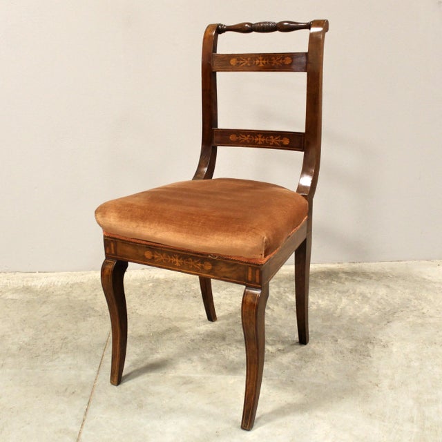 Wood Italian Charles X Chairs in Walnut, Set of 6 For Sale - Image 7 of 13