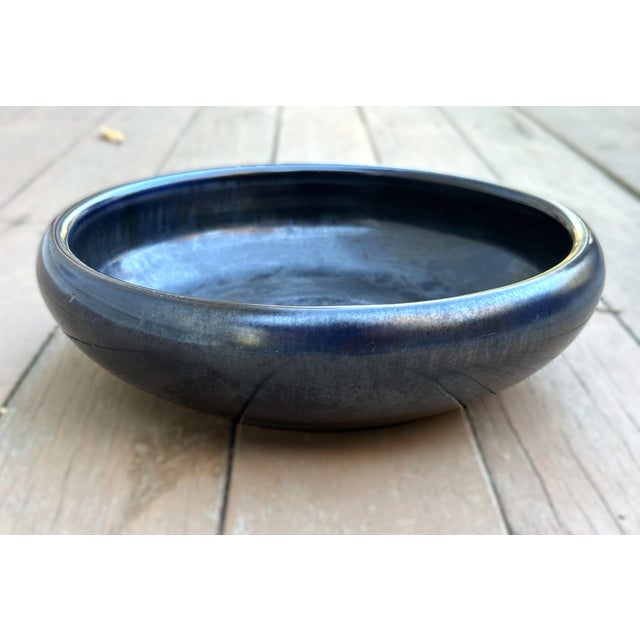Ceramic Arts & Crafts New Hampshire Pottery Rare Gunmetal Glaze Bowl For Sale - Image 7 of 13