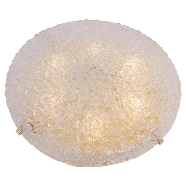 Large Vintage Flush Mount in Ice Glass from Hillebrand, Germany, 1970s For Sale - Image 16 of 16