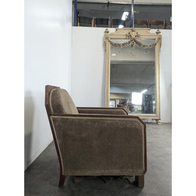 Art Deco Mahogany Lounge Chair For Sale - Image 3 of 9