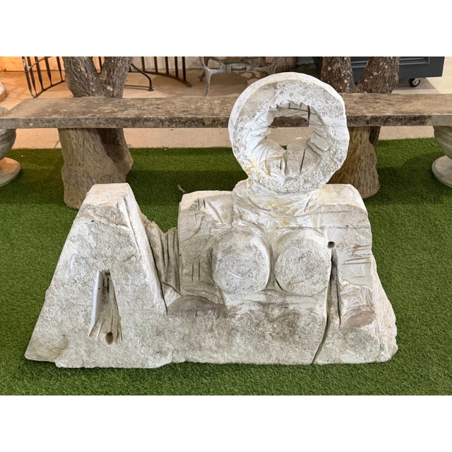 Monumental Marble Reclining Female Figure Sculpture, Manner of Henry Moore, 1970 For Sale - Image 9 of 15