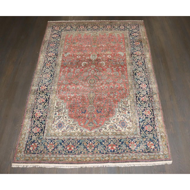 An 1880s Persian Mohtasham Kashan Prayer rug in excellent condition