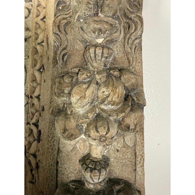 Italian Carved Linen Headboard W/ Antique Panel For Sale - Image 10 of 12