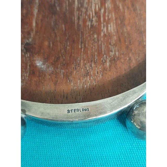 Victorian Antique Sterling Silver Oval Picture Frame With Bamboo Motif, Circa 1900-1930 For Sale - Image 3 of 4