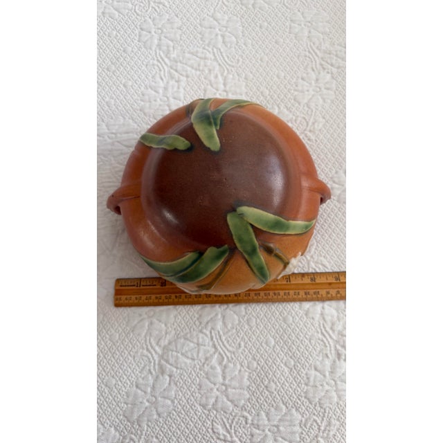 Ceramic 1939 Roseville Pottery Hanging Basket Planter in Iris Pattern 647-5" For Sale - Image 7 of 7
