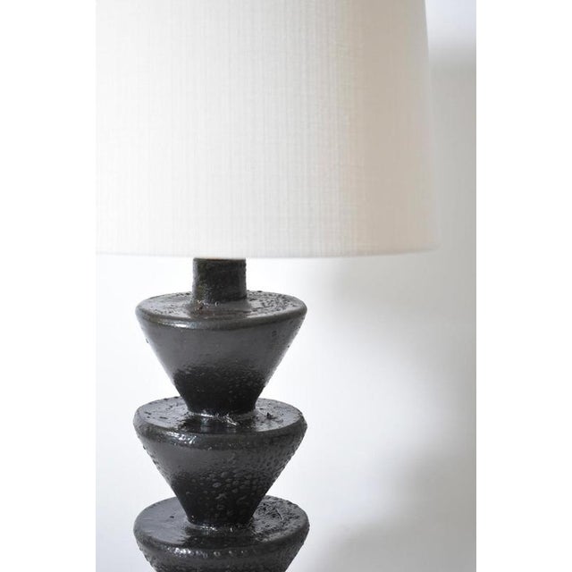 Large Black Ceramic Table Lamp by Barracuda Interiors For Sale - Image 4 of 6