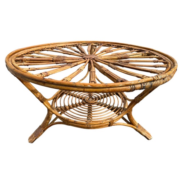 Rattan Coffee Table, Spain, 1960s For Sale - Image 13 of 16