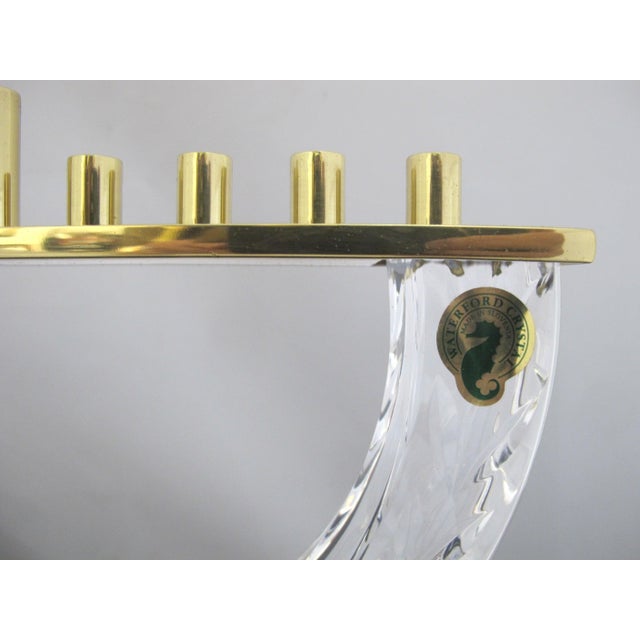 Waterford Crystal & Brass Menorah Holiday Chanukah Candle Holder Original Box For Sale In Portland, OR - Image 6 of 14