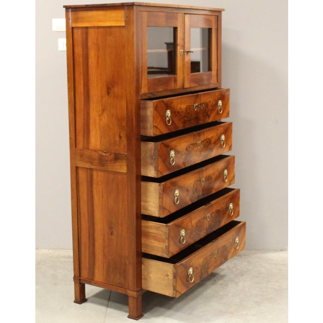 Empire Walnut Display Chest of Drawers, 19th Century For Sale - Image 6 of 17