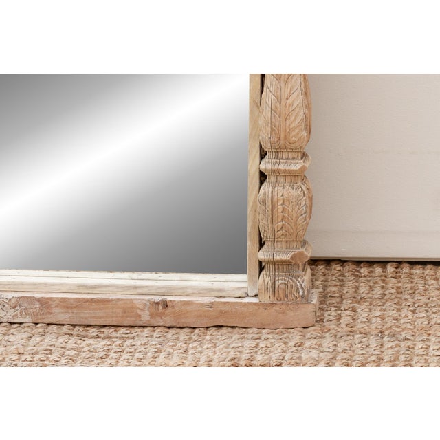 Wood One-of-a-Kind Sun-Bleached Teak Arch Mirror For Sale - Image 7 of 8