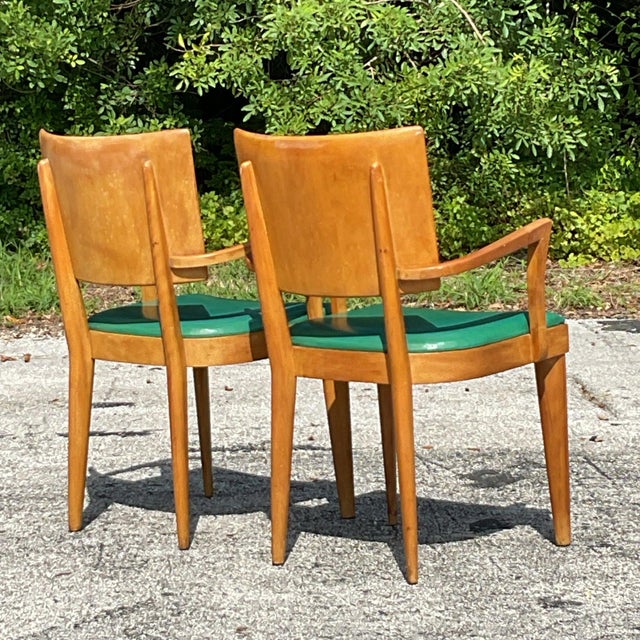 Brown Vintage Mid-Century Modern Heywood Wakefield "Missoula" Arm Chairs - A Pair For Sale - Image 8 of 11