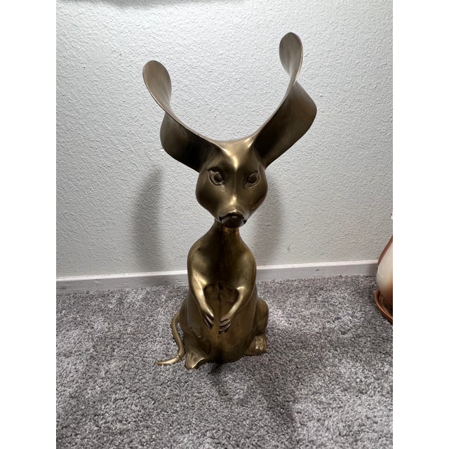 Brass Mid Century Vintage Large Brass Mouse Shrew For Sale - Image 8 of 10