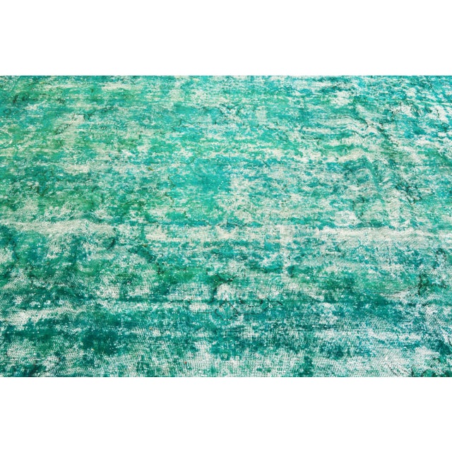 Shabby Chic Vintage Fine Hand Knotted Organic Wool Overdyed Rug,9'X12'2" For Sale - Image 3 of 7