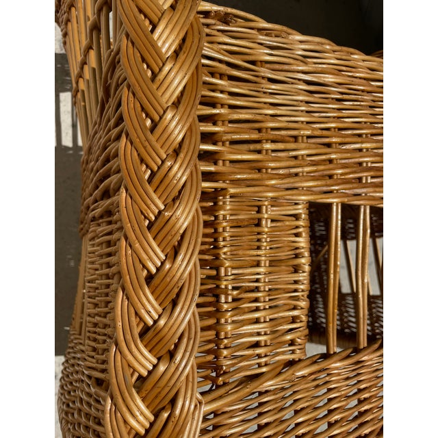 McGuire Vintage Wicker Barrel Back Armchairs, a Set of 4 For Sale - Image 12 of 16