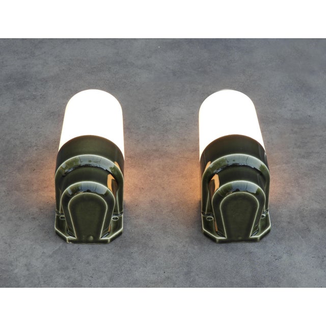 Mid-Century Modern Swedish 6081 Porcelain Wall Lights from Ifö, 1970s, Set of 2 For Sale - Image 4 of 9