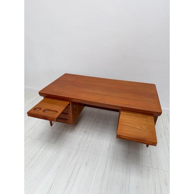 Danish Teak Executive Writing Desk by Ib Kofod-Larsen, 1960s For Sale - Image 11 of 18