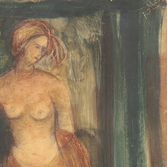 1920s 'Standing Nude' by Esther Fuller, Post-Impressionist Woman Artist, Circa 1953 For Sale - Image 5 of 11