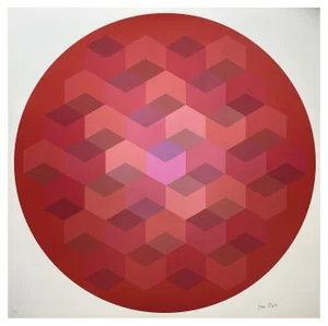 Jim Bird, Tribute to Vasarely, 1970s, Photolithograph