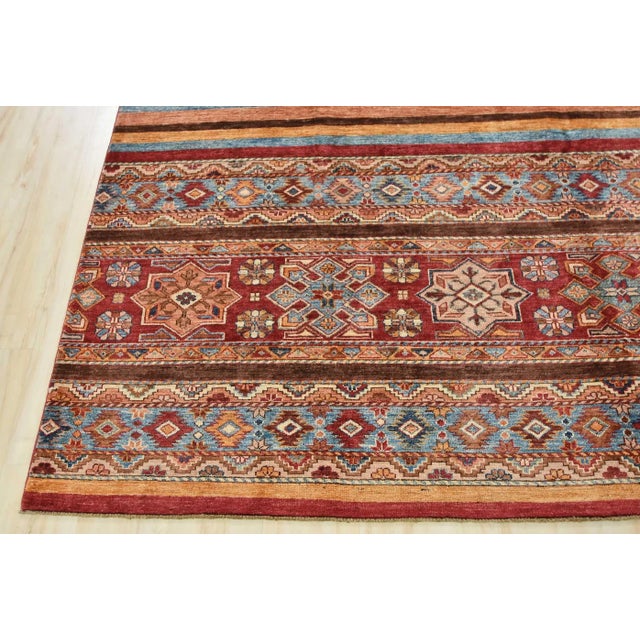 Fine Khorjin Rug 8’4” X 9’8” Multicolor Wool Tribal Hand-Knotted Carpet For Sale - Image 10 of 13