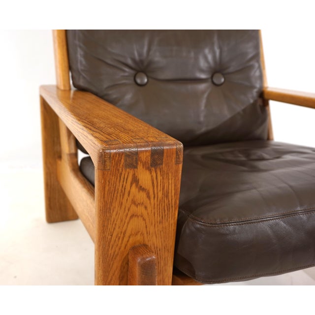 Asko Bonanza Brown High-Back Leather Armchair by Esko Pajamies, 1960s For Sale - Image 10 of 18