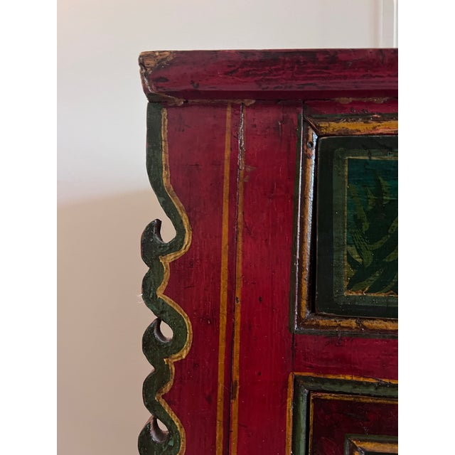 Traditional Late 20th Century Handcrafted Mongolian Painted Buffet Cabinet For Sale - Image 3 of 7