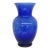 Indiana Glass Illusions 1980s Large Vase Cobalt Blue Optic Swirl Pattern 4876b For Sale