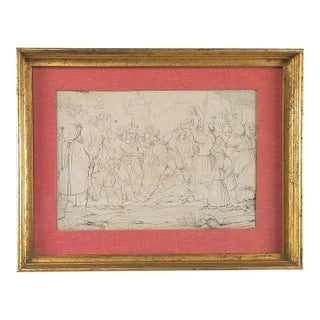 Working Drawing for a Painting of a Historical Scene, Italy, 18th Century For Sale