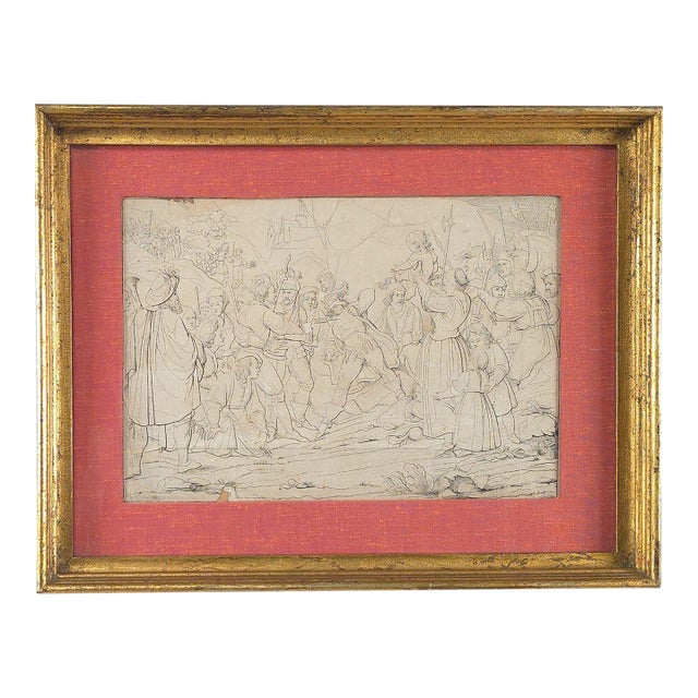 Working Drawing for a Painting of a Historical Scene, Italy, 18th Century For Sale