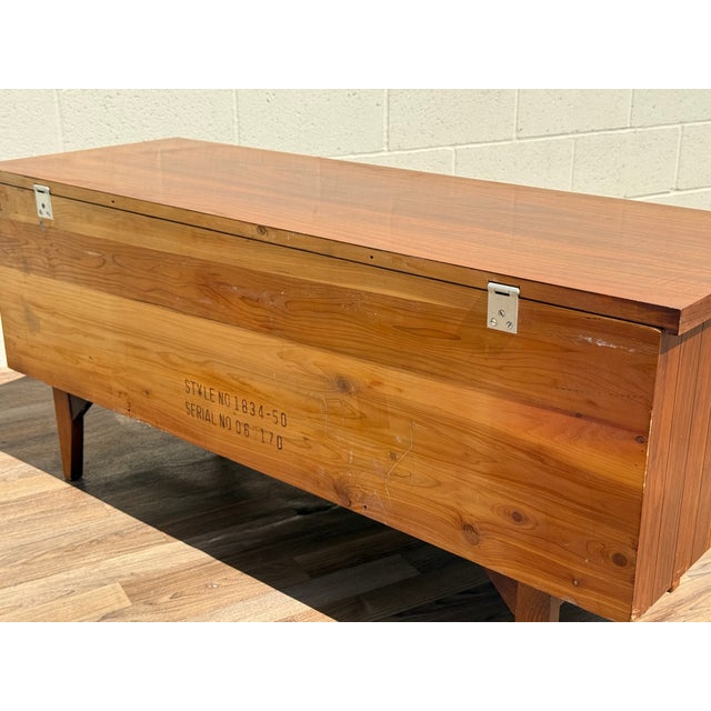 Vintage Mid-Century Modern Lane Cedar Chest | Walnut Blanket Storage Chest, Circa 1960s For Sale - Image 16 of 18