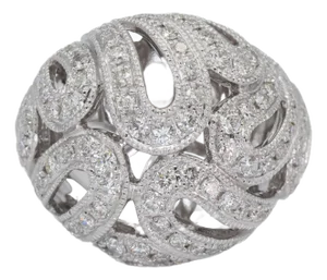 18k (750) Natural Diamond Cocktail Ring, Size 6.5