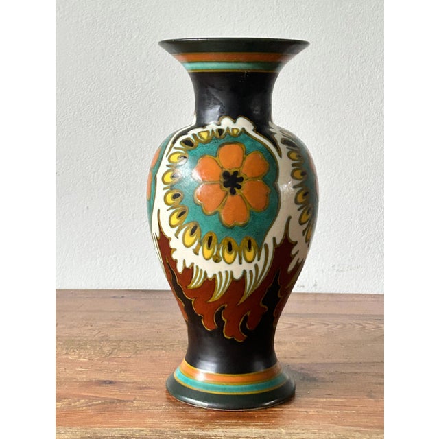 Vintage Dutch Art Deco Vase by Plateelbakkerij Zuid-Holland, 1920s For Sale - Image 3 of 9