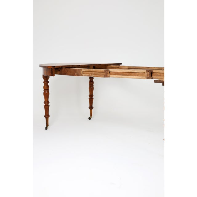 Brown French Extendable Walnut Dining Table, 1850 For Sale - Image 8 of 18