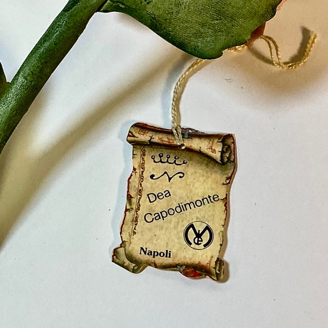 Vintage Italian Boho Chic Capodimonte Porcelain Peach Flora Bloom From Naples For Sale - Image 17 of 17