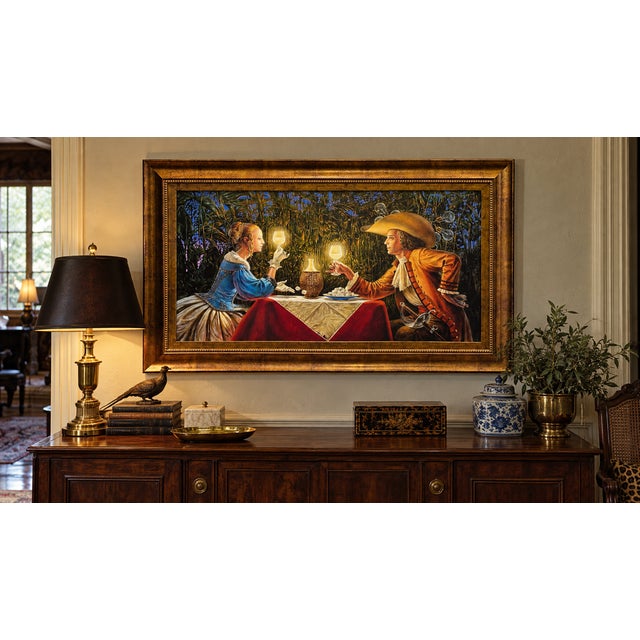 A signed and numbered limited-edition giclée on canvas by contemporary artist Michael Cheval, Delighted by the Light....