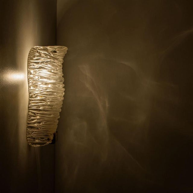 Glass and Brass Wall Light attributed to J. T. Kalmar, 1960s For Sale - Image 15 of 18