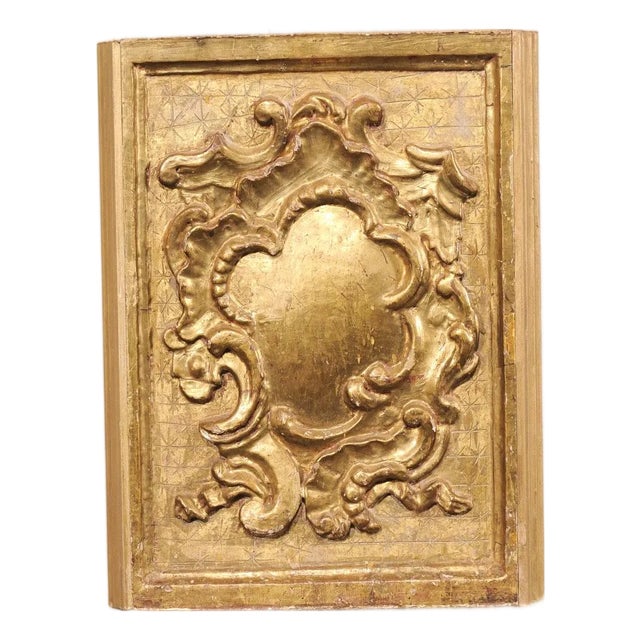 French 19th C. Gilt Rocaille Wall Plaque For Sale
