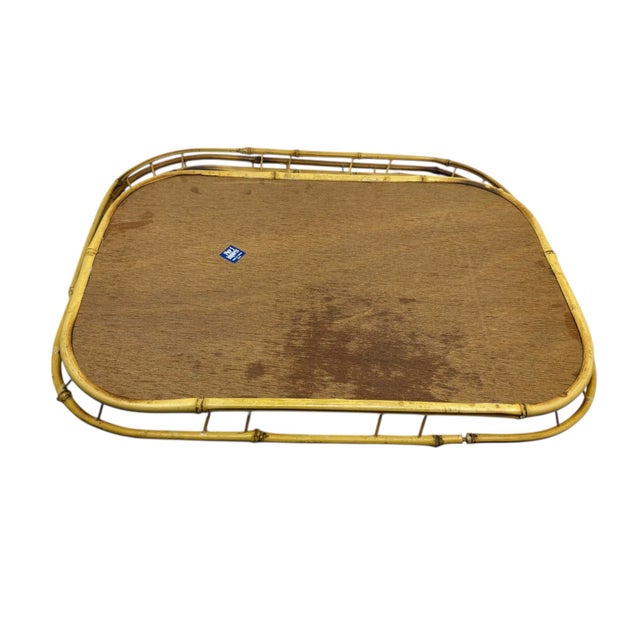 Brown Vintage 1970s Bamboo Serving Trays -a Set of 6 For Sale - Image 8 of 9