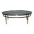1970's Vintage Metal Glass and Brass Coffee Table For Sale