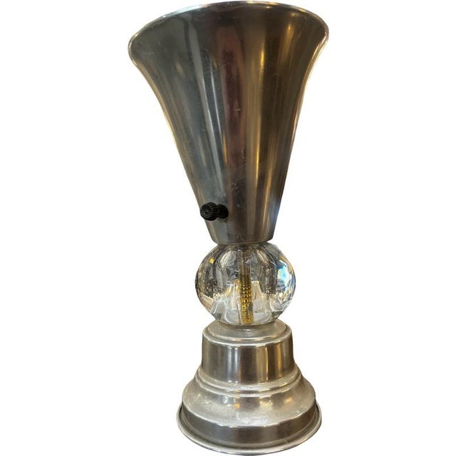 Mid-Century Modern 1960s Mid Century Modern Aluminum and Lucite Lamps - a Pair For Sale - Image 3 of 4