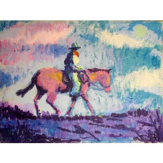 Rider and the Sky Cowboy Painting by Joseph Christy For Sale